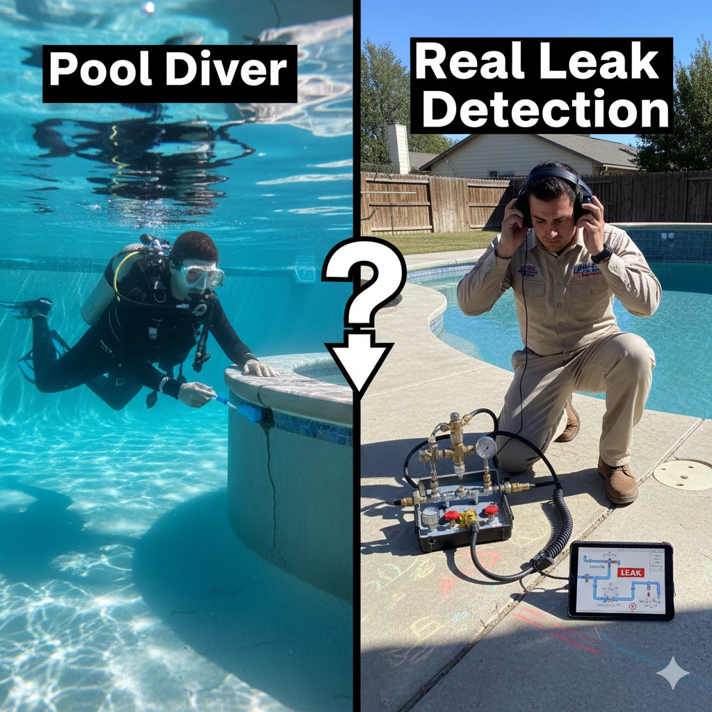 pool diver in nj vs leak detection expert
